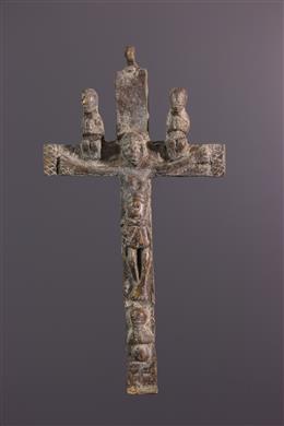 Arte africana - Crocifisso di bronzo Kongo Nkandi kiditu