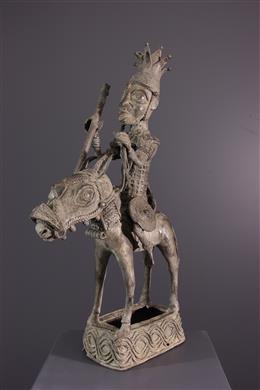 Arte africana - Cavaliere beninese figura Bini Edo