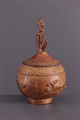Scatola Dogon in bronzo con coperchio