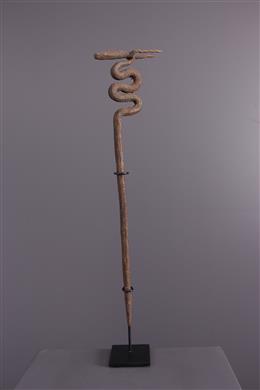 Arte africana - serpente di ferro nero Lobi