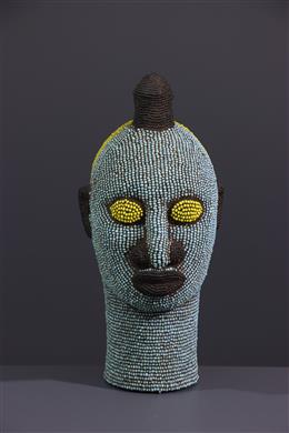 Arte africana - Testa con perline in terracotta