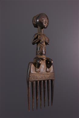 Arte africana - Pettine Luba con motivo femminile