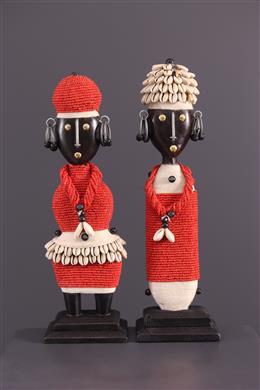 Arte africana - Coppia di bambole del Sud Africa