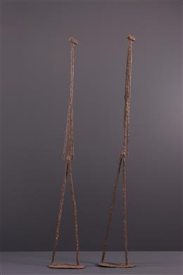 Arte africana - Figure in bronzo della coppia primordiale Dogon