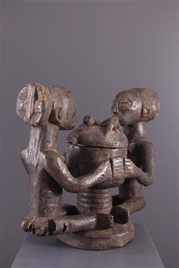 Arte africana - Coppa figurativa Luba Kiteya