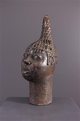 Arte africana - Testa commemorativa in bronzo del Benin