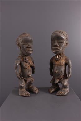 Arte africana - Coppia di statuette fetish Dan